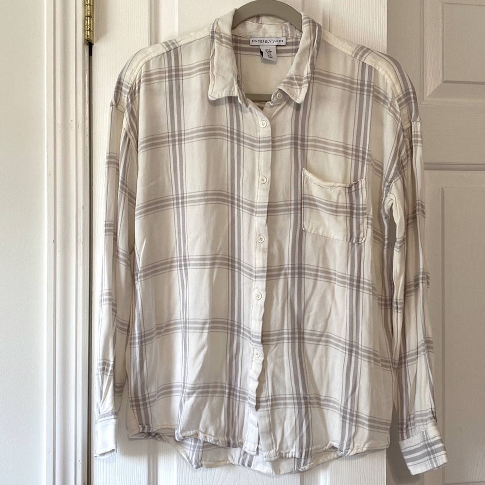 Sincerely Jules Plaid button down shirt